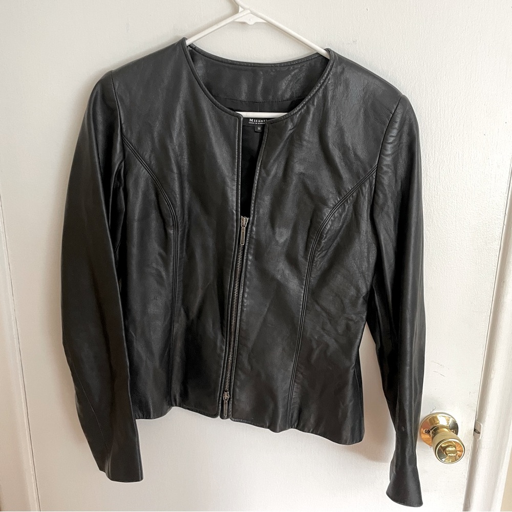 90’s Milenti Leather Jacket Size M